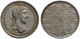 Medailleure. Christian Wermuth (1661-1739)
Silberne Suitenmedaille o.J. auf den römischen Kaiser Commodus (180-192). Dessen belorbeerte Büste nach re...