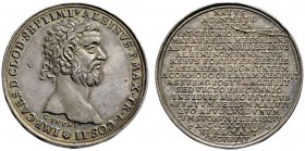 Medailleure. Christian Wermuth (1661-1739)
Silberne Suitenmedaille o.J. auf den römischen Kaiser Clodius Albinus (193-197). Dessen belorbeerte Büste ...
