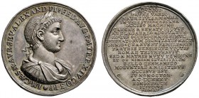 Medailleure. Christian Wermuth (1661-1739)
Silberne Suitenmedaille o.J. auf den römischen Kaiser Severus Alexander (222-235). Dessen belorbeertes Bru...