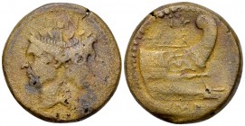 Sextus Pompeius Magnus Pius AE As, c. 42-38 BC