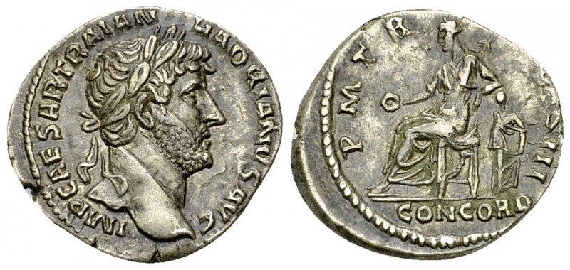 Hadrianus AR Denarius, Concordia reverse 

Hadrianus (117-138 AD). AR Denarius...