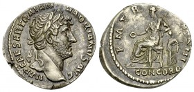 Hadrianus AR Denarius, Concordia reverse