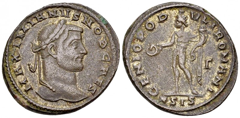Galerius AE Nummus, Genius reverse 

Galerius, as Caesar (293-305 AD). AE Numm...