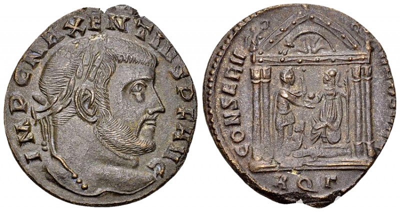 Maxentius AE Nummus, Aquileia 

Maxentius (306-312 AD). AE Nummus (25-26 mm, 5...