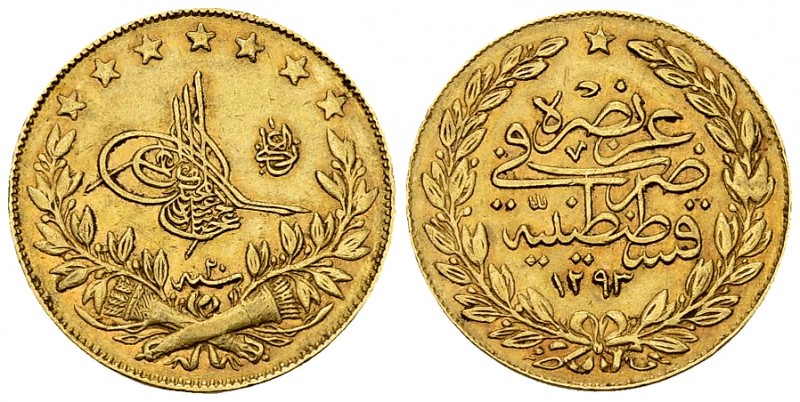 Abdul Hamid II AV 100 Kurush 1293/20 

Ottoman Empire. Abdul Hamid II (1876-19...