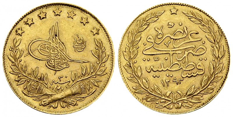 Abdul Hamid II AV 100 Kurush 1293/30 

Ottoman Empire. Abdul Hamid II (1876-19...