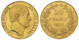 Léopold I, AV 20 Francs 1865