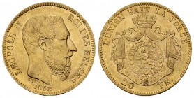 Léopold II, AV 20 Francs 1868