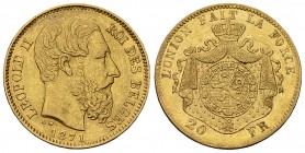 Léopold II, AV 20 Francs 1871