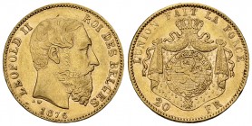 Léopold II, AV 20 Francs 1876