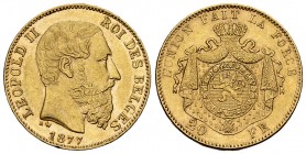 Léopold II, AV 20 Francs 1877