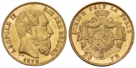 Léopold II, AV 20 Francs 1878