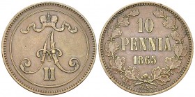 Finland AE 10 Penniä 1875