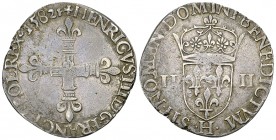 Henri III, AR 1/4 d'écu 1582, La Rochelle
