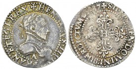 Henri III, AR Demi-Franc au col plat 1587 A, Paris