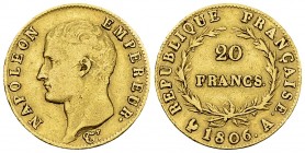 Napoléon I, AV 20 Francs 1806 A, Paris