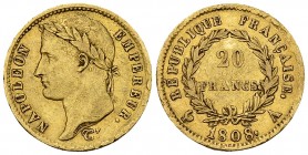 Napoléon I, AV 20 Francs 1808 A, Paris