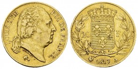 Louis XVIII, AV 20 Francs 1817 A, Paris