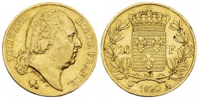 Louis XVIII, AV 20 Francs 1820 A, Paris