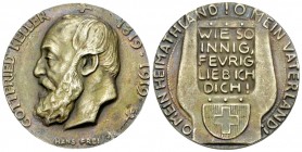 Schweiz, AR Medaille 1919, Gottfried Keller