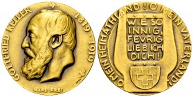 Schweiz, AE Medaille 1919, Gottfried Keller