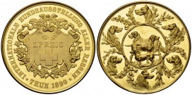 Thun, Vergoldete AE Preismedaille 1899, Hundeausstellung