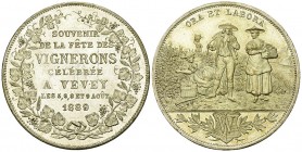 Vevey, Versilbete AE Medaille 1889