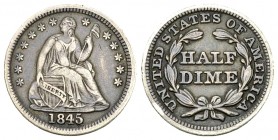 USA AR Half Dime 1845