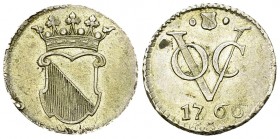 Netherlands East Indies AR 1/2 Duit 1766, Offstrike