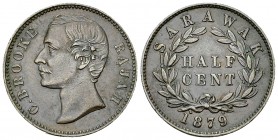 Sarawak CU 1/2 Cent 1879