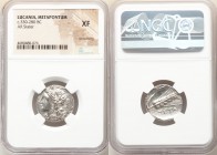 LUCANIA. Metapontum. Ca. 330-280 BC. AR stater (21mm, 2h). NGC XF, smoothing. Atha-, magistrate. Head of Demeter left, wreathed in corn ears / META, b...