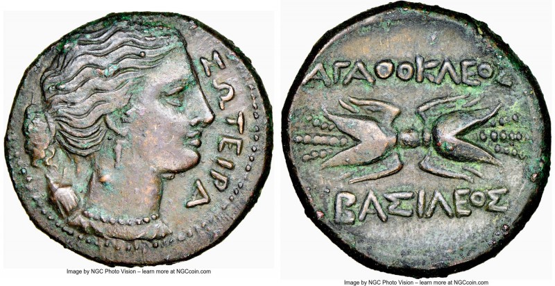 SICILY. Syracuse. Agathocles (317-289 BC). AE (23mm, 5h). NGC Choice XF. ΣΩΤΕΙΡΑ...