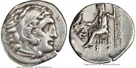 MACEDONIAN KINGDOM. Alexander III the Great (336-323 BC). AR drachm (19mm, 2h). NGC VF, graffiti. Posthumous issue of Lampsacus, ca. 320-305 BC. Head ...