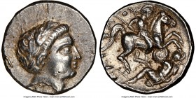 PAEONIAN KINGDOM. Patraus (ca. 335-315 BC). AR tetradrachm (24mm, 12.63 gm, 7h). NGC AU 5/5 - 4/5. Damastion (?), ca. 135/4 BC. Laureate head of Apoll...
