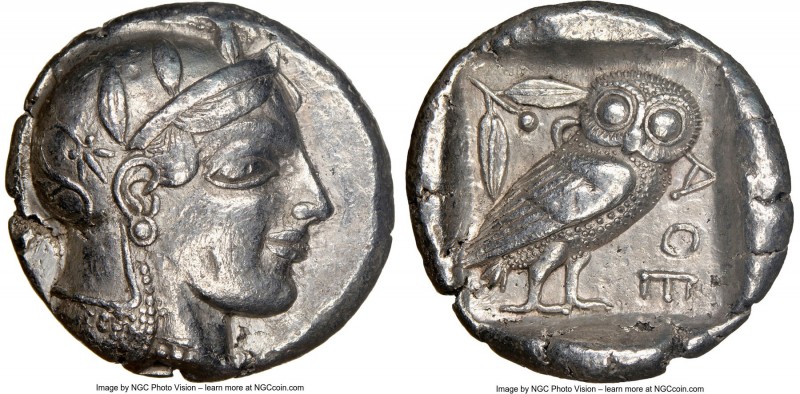 ATTICA. Athens. Ca. 465-455 BC. AR tetradrachm (25mm, 17.06 gm, 11h). NGC XF 5/5...