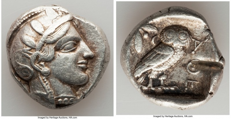 ATTICA. Athens. Ca. 455-440 BC. AR tetradrachm (25mm, 17.19 gm, 9h). VF, test cu...