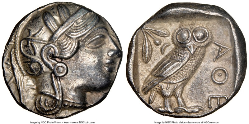 ATTICA. Athens. Ca. 440-404 BC. AR tetradrachm (24mm, 17.14 gm, 7h). NGC Choice ...