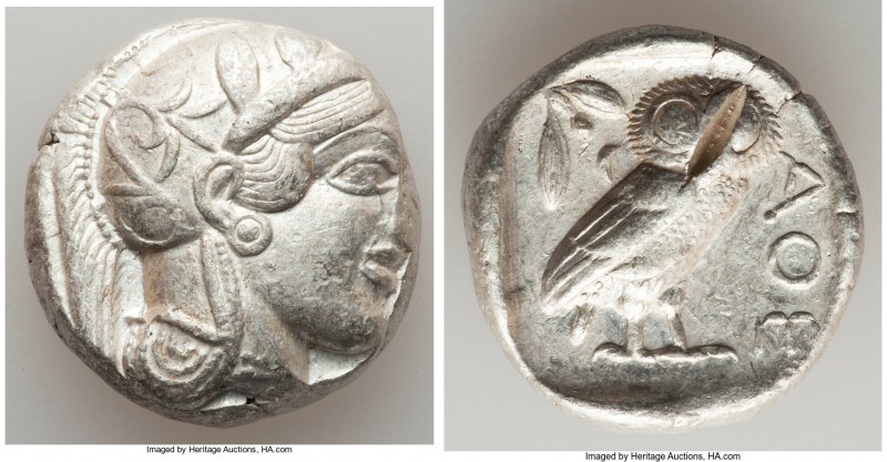 ATTICA. Athens. Ca. 440-404 BC. AR tetradrachm (24mm, 17.19 gm, 2h). XF, test cu...