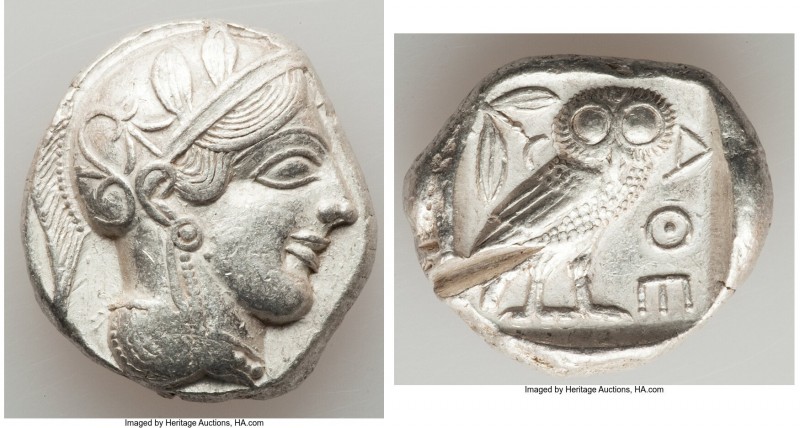 ATTICA. Athens. Ca. 440-404 BC. AR tetradrachm (25mm, 16.95 gm, 10h). Choice XF,...