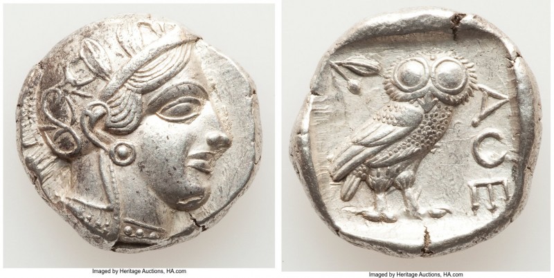 ATTICA. Athens. Ca. 440-404 BC. AR tetradrachm (25mm, 17.15 gm, 2h). Choice XF. ...
