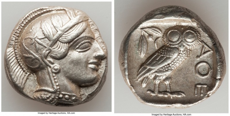 ATTICA. Athens. Ca. 440-404 BC. AR tetradrachm (24mm, 17.18 gm, 4h). Choice XF. ...