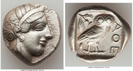 ATTICA. Athens. Ca. 440-404 BC. AR tetradrachm (24mm, 17.15 gm, 4h). Choice VF. Mid-mass coinage issue. Head of Athena right, wearing crested Attic he...