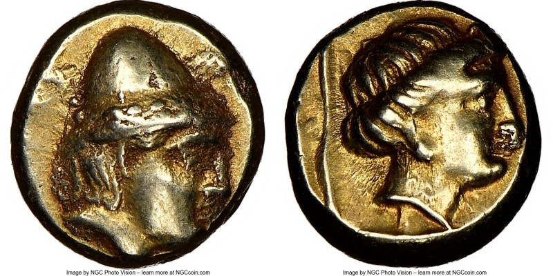 LESBOS. Mytilene. Ca. 377-326 BC. EL hecte (11mm, 2.57 gm, 6h). NGC Choice VF 3/...