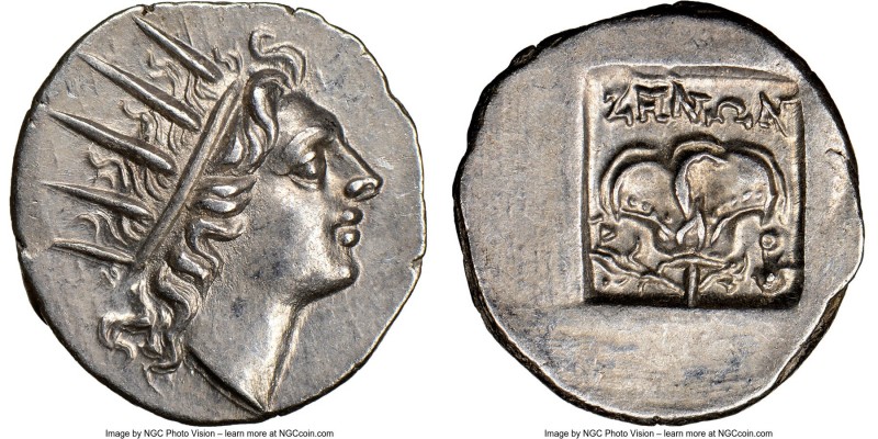 CARIAN ISLANDS. Rhodes. Ca. 88-84 BC. AR drachm (16mm, 1h). NGC Choice AU. Plint...