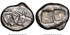 LYDIAN KINGDOM. Croesus (561-546 BC). AR half-stater or siglos (16mm, 5.25 gm). NGC XF 5/5 - 5/5. Sardes, after 561 BC. Confronted foreparts of lion f...