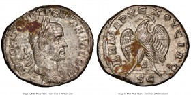 SYRIA. Antioch. Trebonianus Gallus (AD 251-253). BI tetradrachm (27mm, 6h). NGC AU. 7th officina. AYTOK K Γ OYIB TPЄB ΓAΛΛOC CЄB, laureate, draped and...