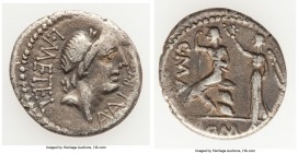 A. Postumius S.f. Albinus, L. Caecilius L.f.Q.n. Metellus Delmaticus and C. Publicius Malleolus (ca. 96 BC). AR denarius (19mm, 3.77 gm, 4h). VF. Rome...