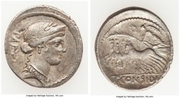 C. Considius Paetus (46 BC). AR denarius (19mm, 3.38 gm, 6h). About VF. Rome. PAETI, laureate, diademed head of Venus right, with triple pendant earri...