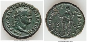 Vespasian (AD 69-79). AE dupondius (27mm, 14.48 gm, 6h). Choice VF, smoothing, tooling. Rome, AD 74. IMP CAES VESP AVG P M T P COS VII, radiate head o...