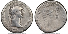 Domitian (AD 81-96). AR cistophorus (26mm, 5h). NGC Choice Fine, marks. Ephesus or Rome, AD 95. IMP CAES•DOMIT•AVG GERM-•P M TR•P•XIIII•IMP XXII, laur...
